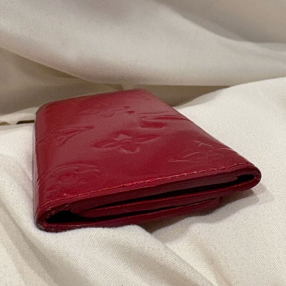 🎄 SALE! Louis Vuitton Red Monogram Patent Leather Keyring Case Key Holder - Picture 5 of 11